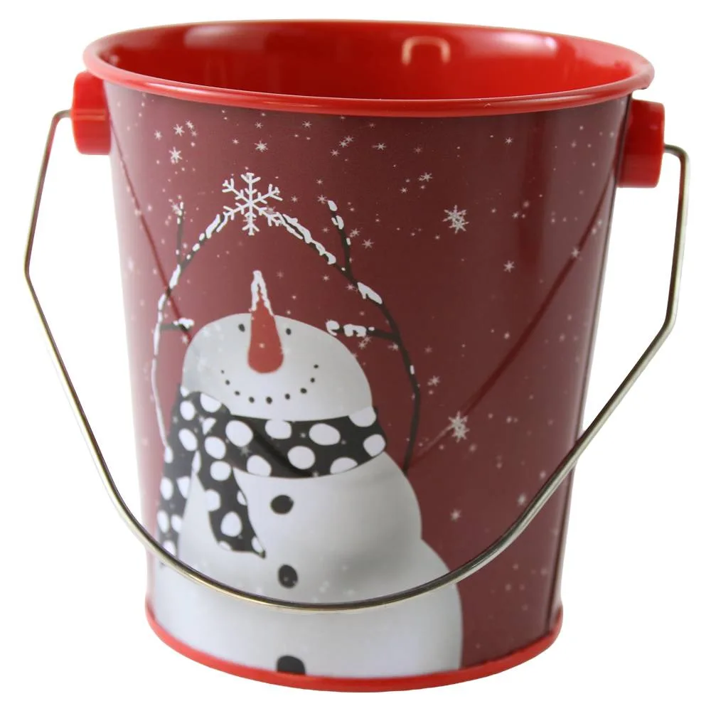 Ghiveci tip galeata din metal "Merry Christmas" 10x10 cm