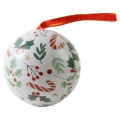 Glob de brad metalic cu cutie pentru cadou 6.5 cm
