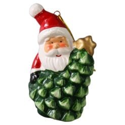 Figurina decorativa din ceramica Mos Craciun/Om de zapada 9 cm