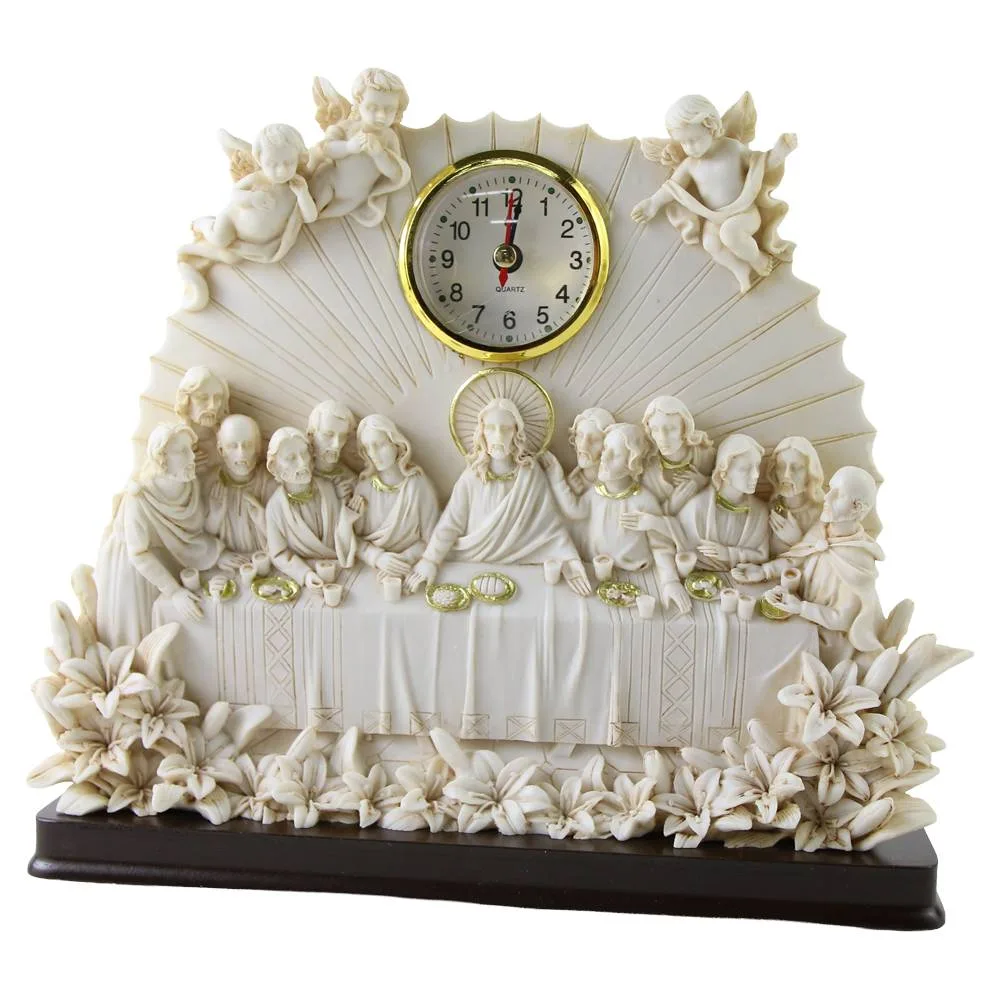 Ceas decorativ din rasina Cina cea de Taina 25x21 cm
