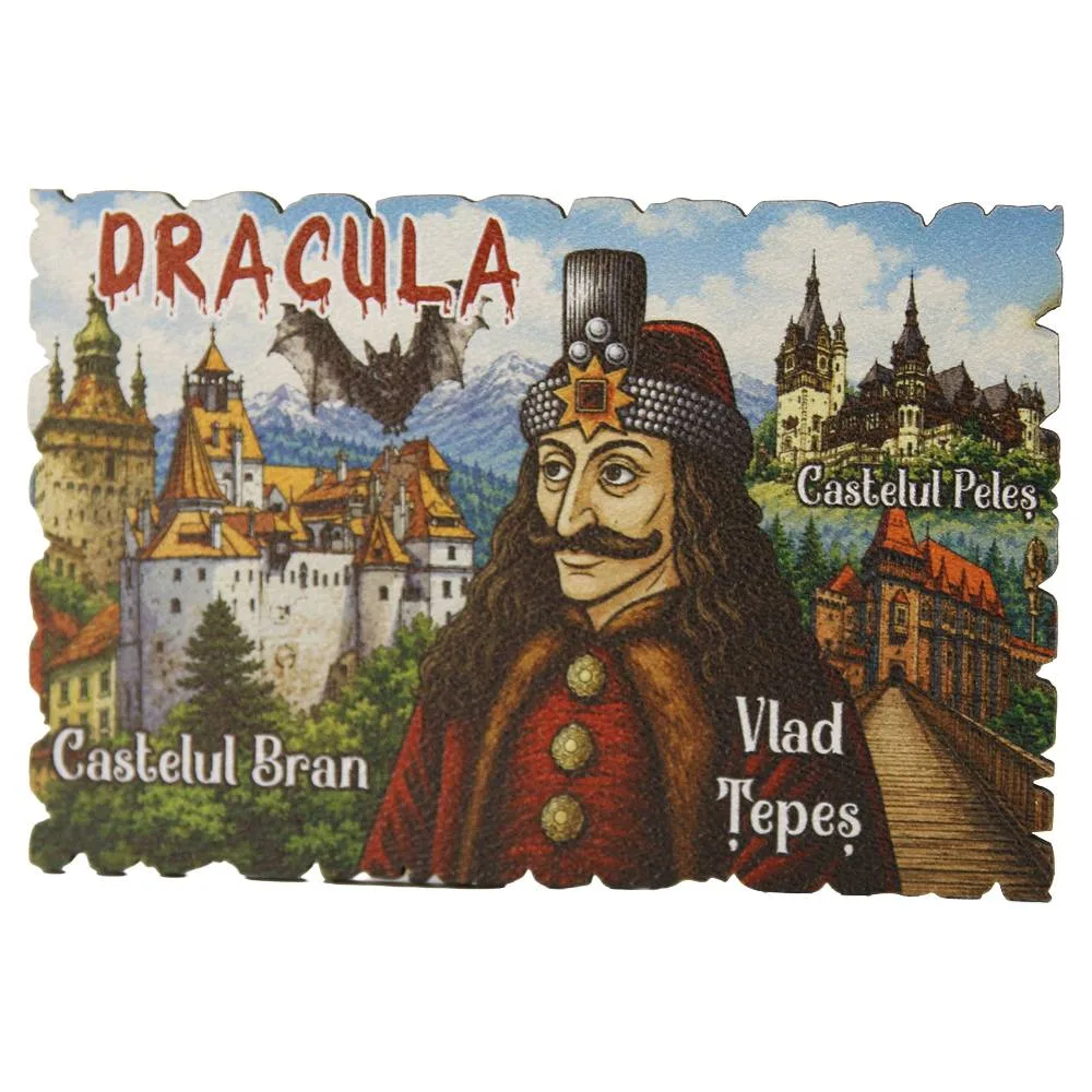 Magnet de frigider din placaj "Dracula" 9x6 cm