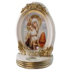 Candela decorativa din ipsos cu Sfanta Maria si Pruncul - 15 x 23 cm