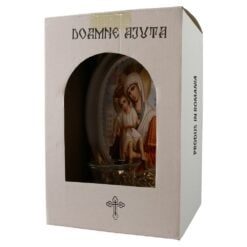Candela decorativa din ipsos cu Sfanta Maria si Pruncul - 15 x 23 cm
