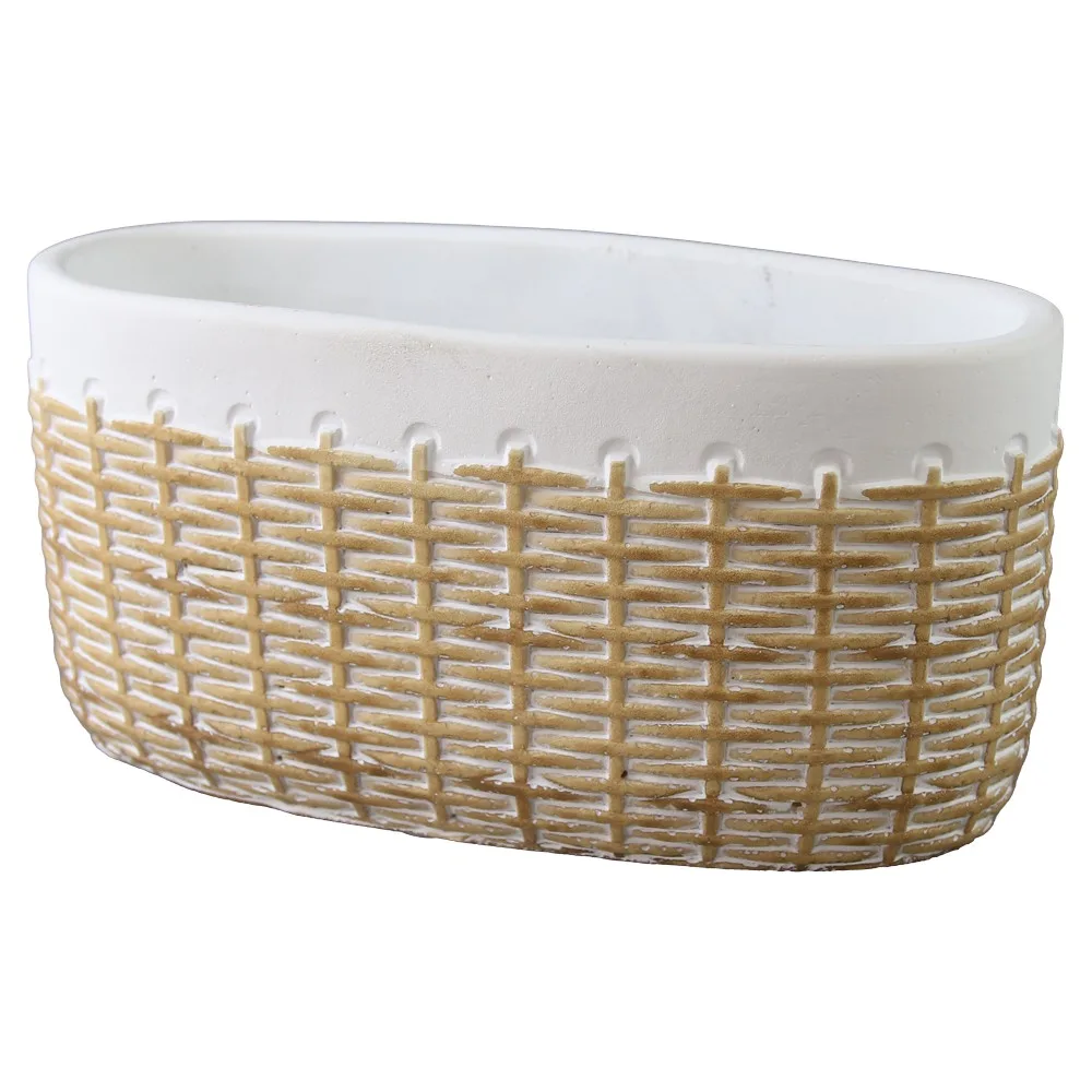 Ghiveci oval din beton 20 x 10 cm