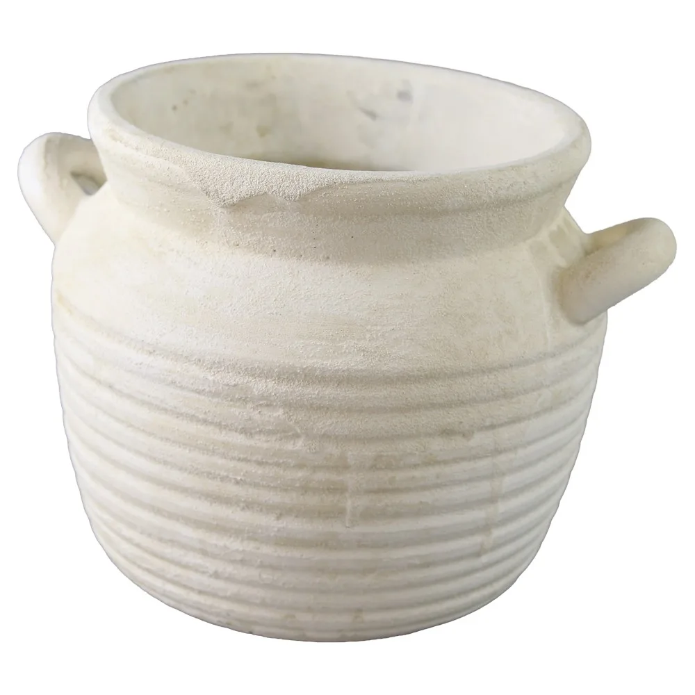 Ghiveci din beton rustic cu manere 19 x 15 cm