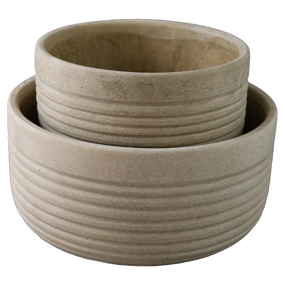 Set 2 ghivece rotunde din beton 20 x 10 cm/16 x 8 cm Set 2 ghivece rotunde din beton 20 x 10 cm/16 x 8 cm
