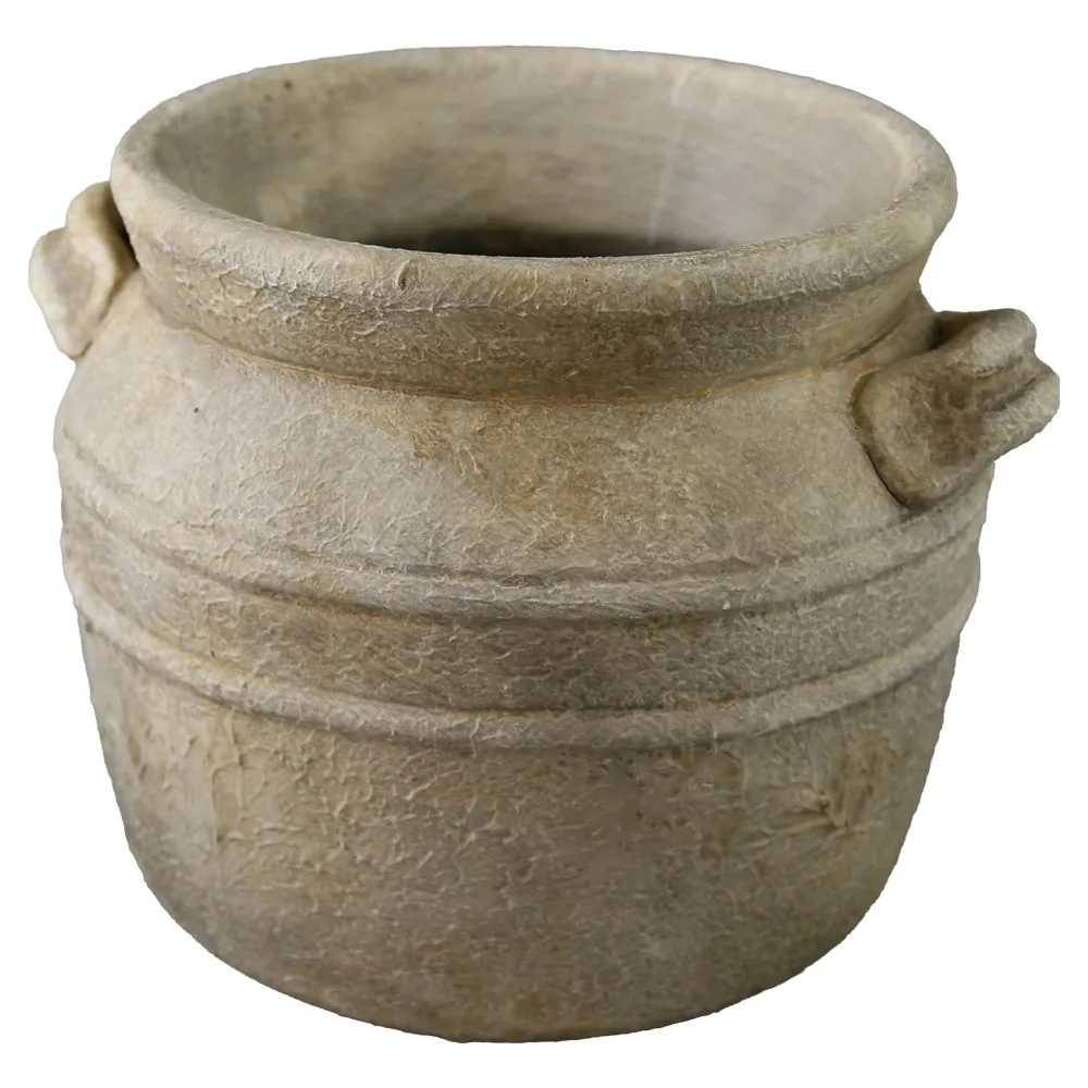 Ghiveci din beton rustic cu manere 19 x 15 cm
