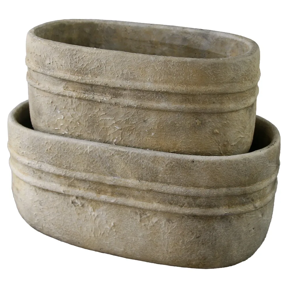 Set 2 ghivece ovale din beton 25 x 13 cm/20 x 10 cm Set 2 ghivece ovale din beton 25 x 13 cm/20 x 10 cm