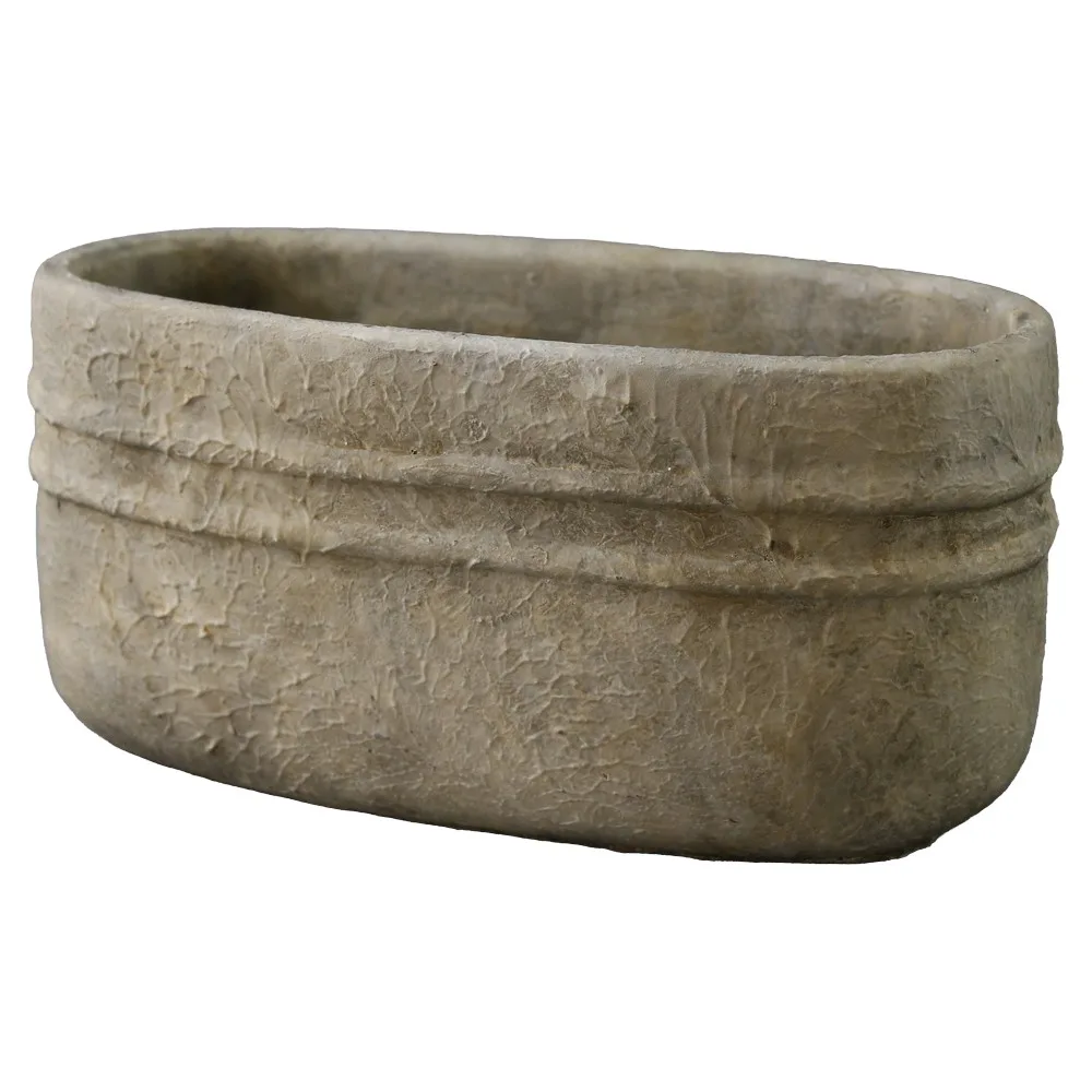 Ghiveci oval din beton 20 x 10 cm