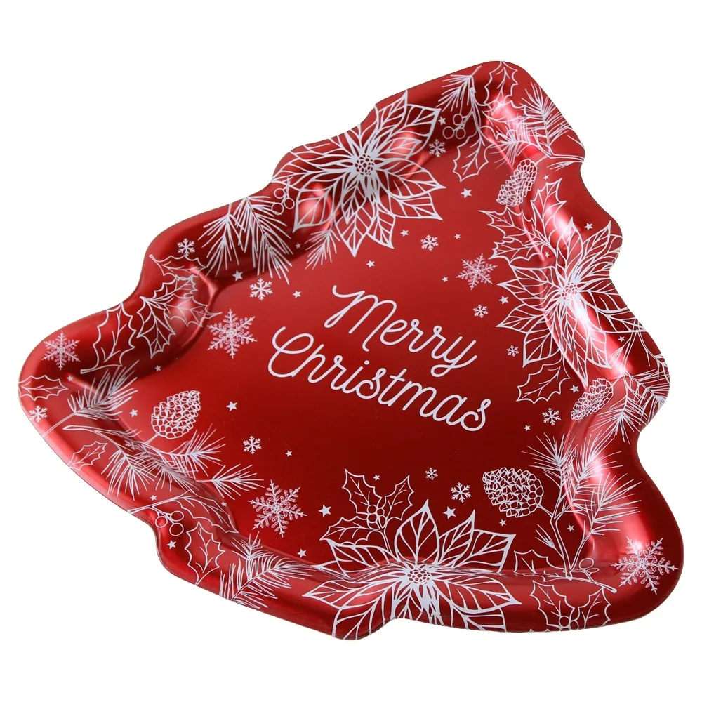 Tava de Craciun metalica in forma de brad "Merry Christmas" 31 x 30 cm Tava de Craciun metalica in forma de brad "Merry Christmas" 31 x 30 cm