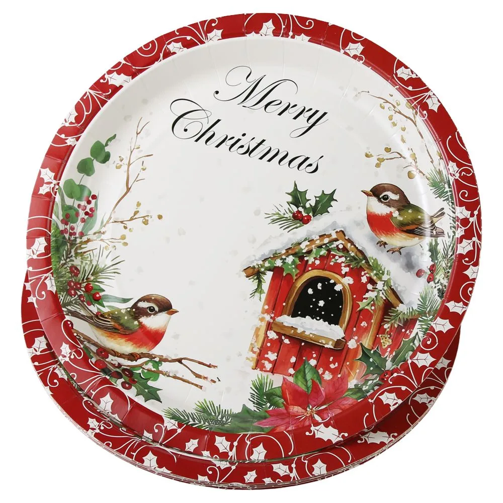 Set 10 farfurii hartie party "Merry Christmas"