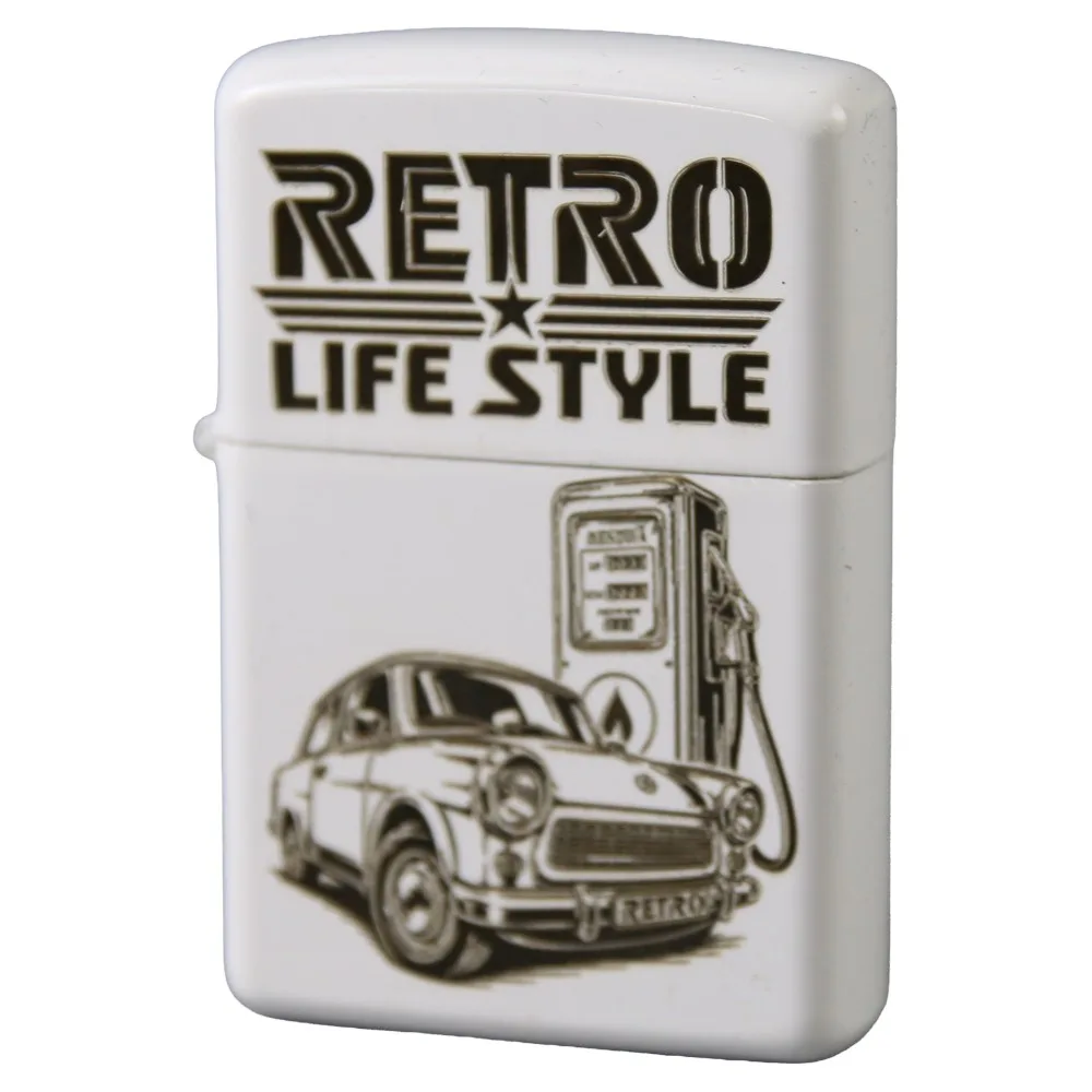 Bricheta metalica alba Retro Life Style 3.8 x 5.5 cm