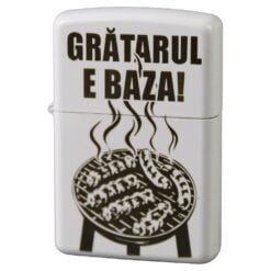 Bricheta metalica alba Gratarul e baza! 3.8 x 5.5 cm