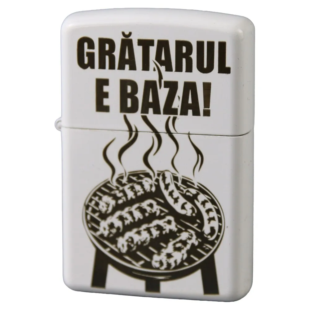 Bricheta metalica alba Gratarul e baza! 3.8 x 5.5 cm