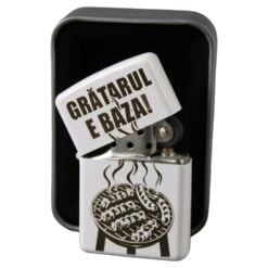 Bricheta metalica alba Gratarul e baza! 3.8 x 5.5 cm