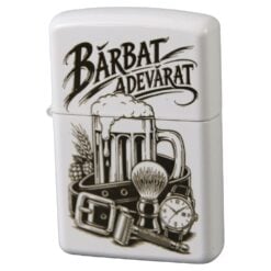 Bricheta metalica alba Barbatul adevarat 3.8 x 5.5 cm