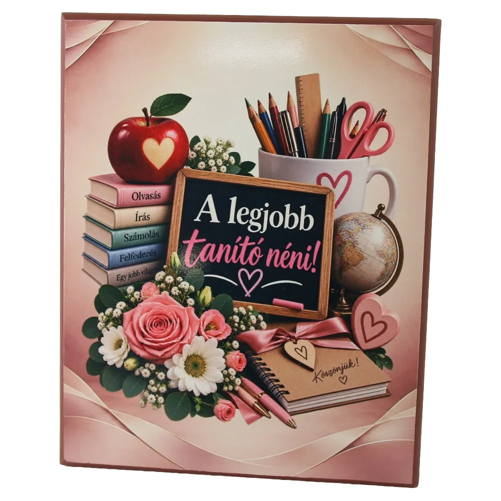Placheta din MDF "A legjobb Tanito neni!" 20 x 25 cm