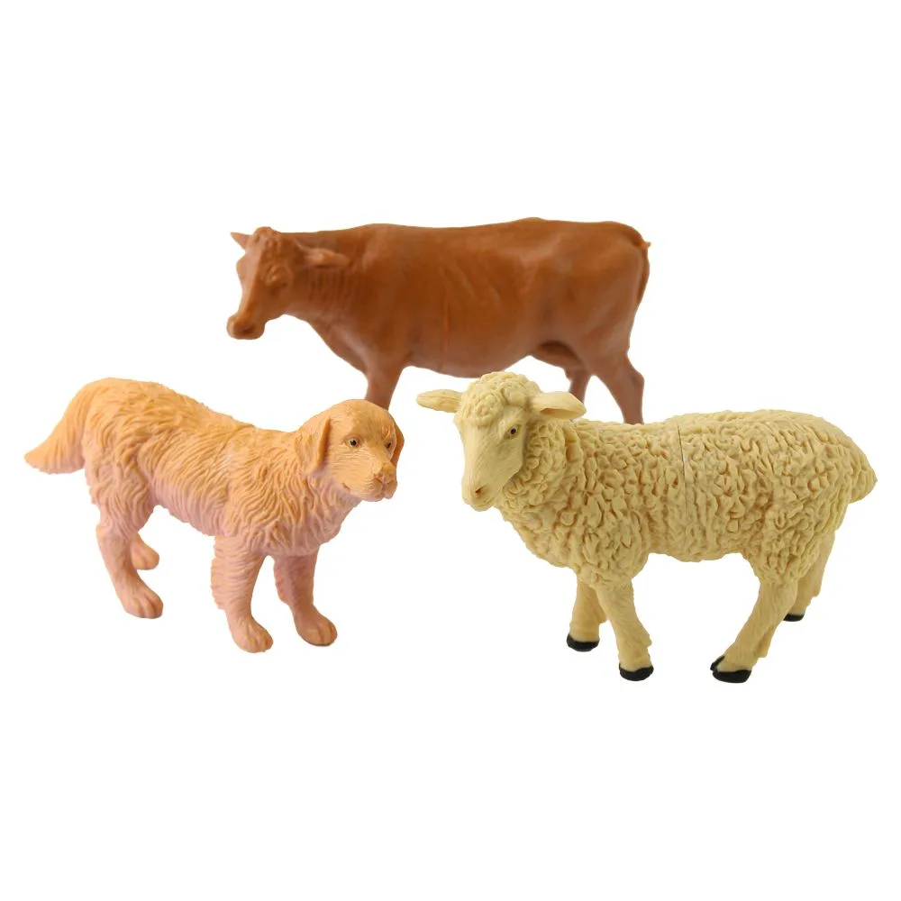 Set 3 animale domestice din cauciuc 12/10 cm