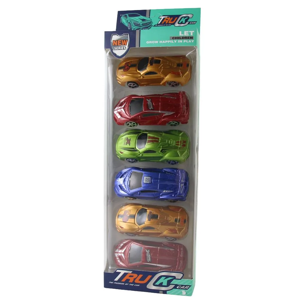 Set 6 masini de curse din plastic 9 cm Set 6 masini de curse din plastic 9 cm