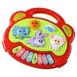 Pian muzical interactiv cu lumini si sunete de animale 18x16 cm