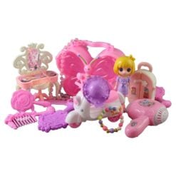 Set cosmetica cu papusa si accesorii 15 piese