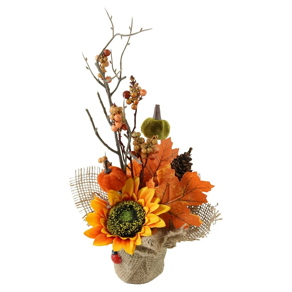 Aranjament de toamna cu floarea-soarelui 15 x 30 cm Aranjament de toamna cu floarea-soarelui 15 x 30 cm