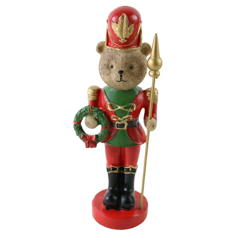 Figurina de Craciun Ursulet cu coronita din rasina 23.5 cm Figurina de Craciun Ursulet cu coronita din rasina 23.5 cm