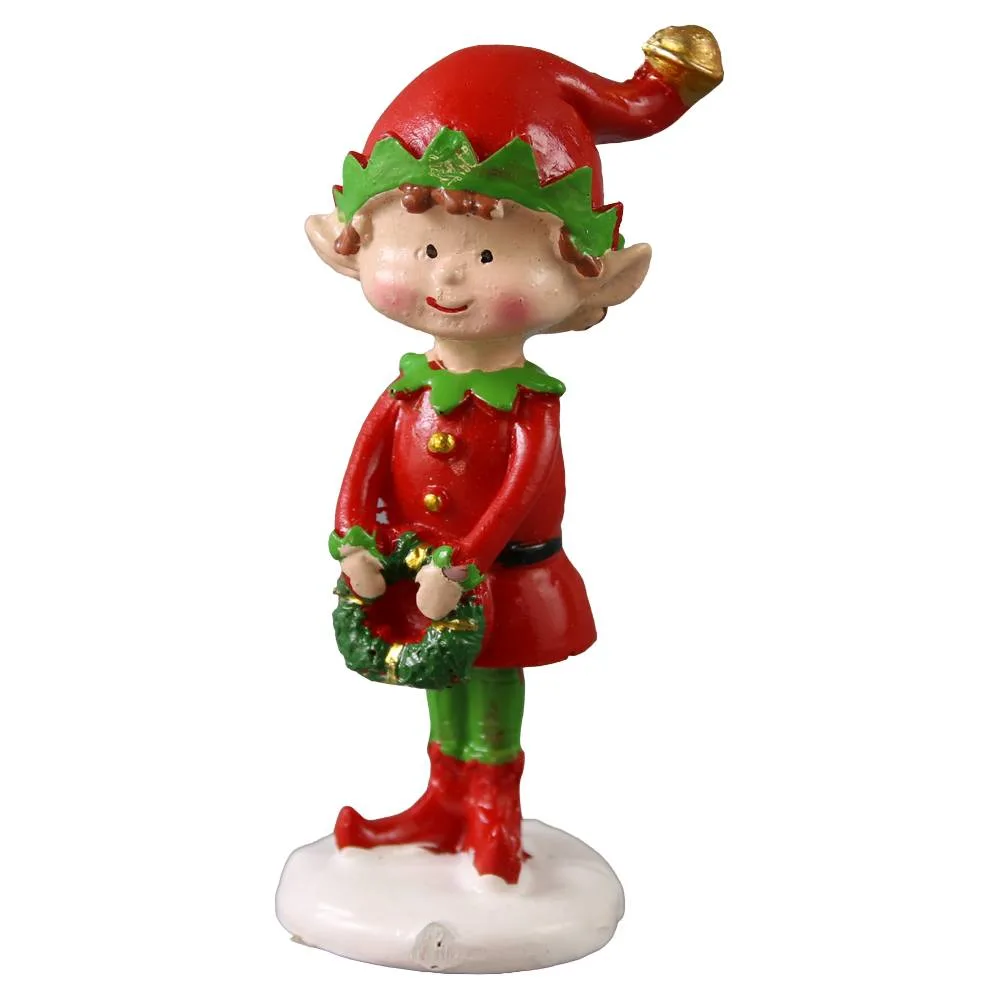 Figurina decorativa Spiridus cu coronita din rasina 10 cm