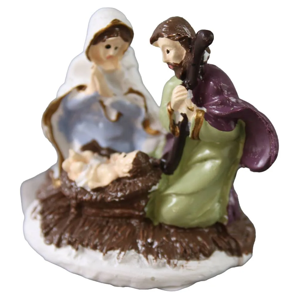 Decoratiune Sfanta Familie din rasina 5x5 cm