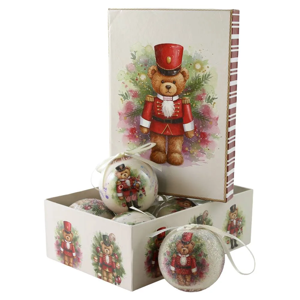 Set 6 globuri de brad din plastic Ursulet 6 cm Set 6 globuri de brad din plastic Ursulet 6 cm
