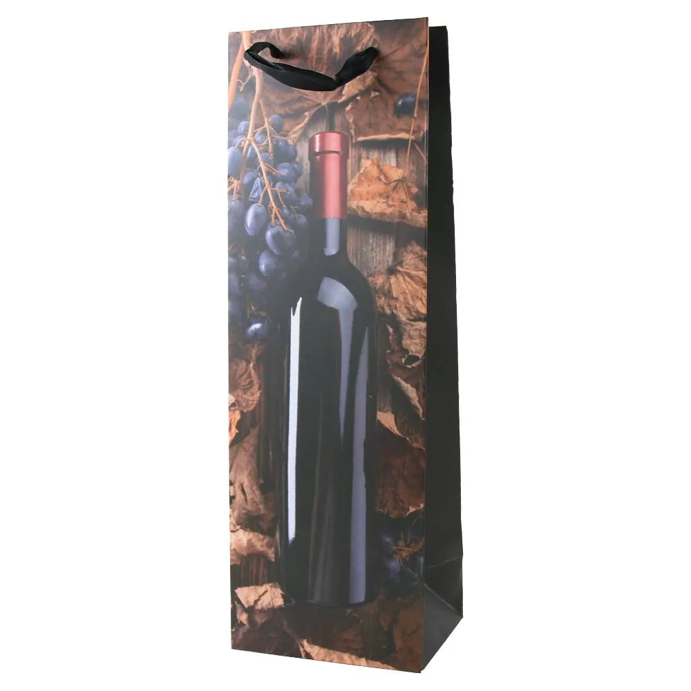 Punga cadou pentru bauturi din hartie 12x36 cm