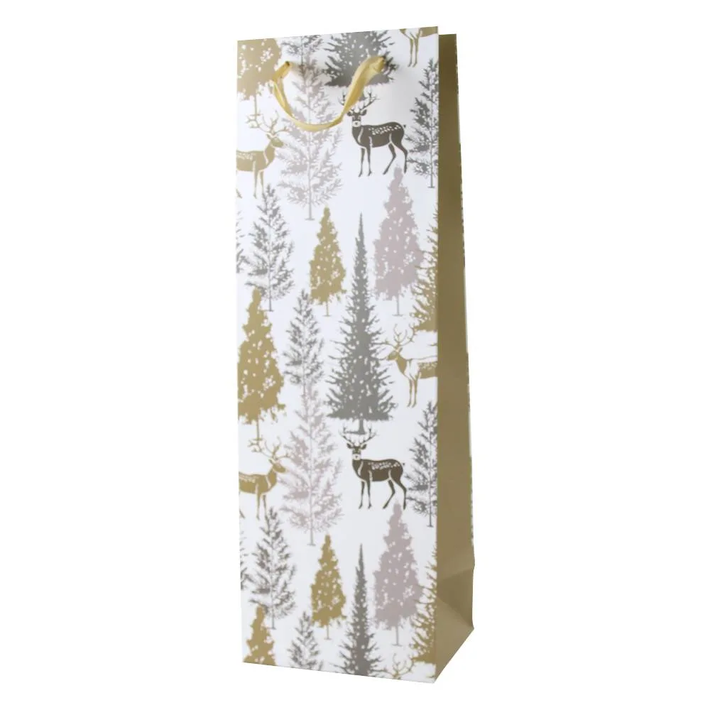 Punga cadou de Craciun pentru bauturi 12x36 cm Punga cadou de Craciun pentru bauturi 12x36 cm