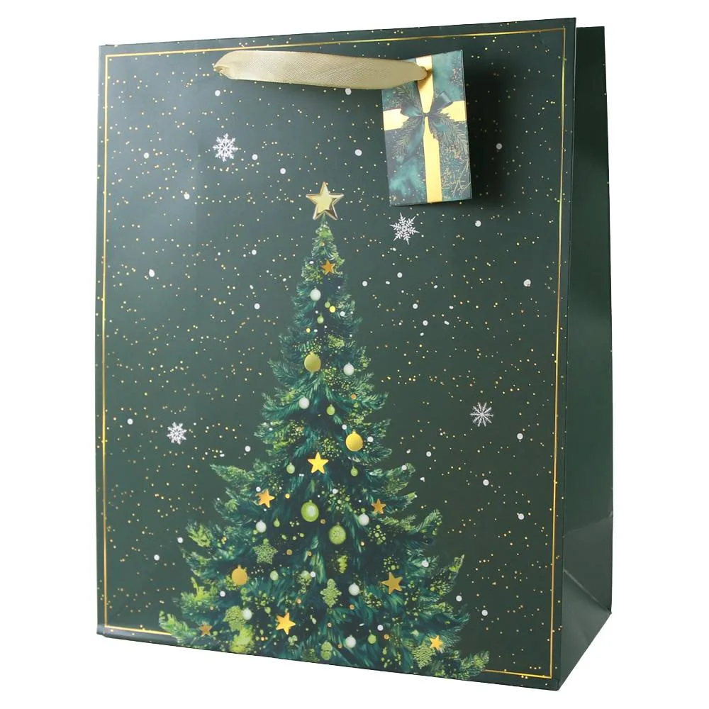 Punga cadou de Craciun cu eticheta 26x32 cm