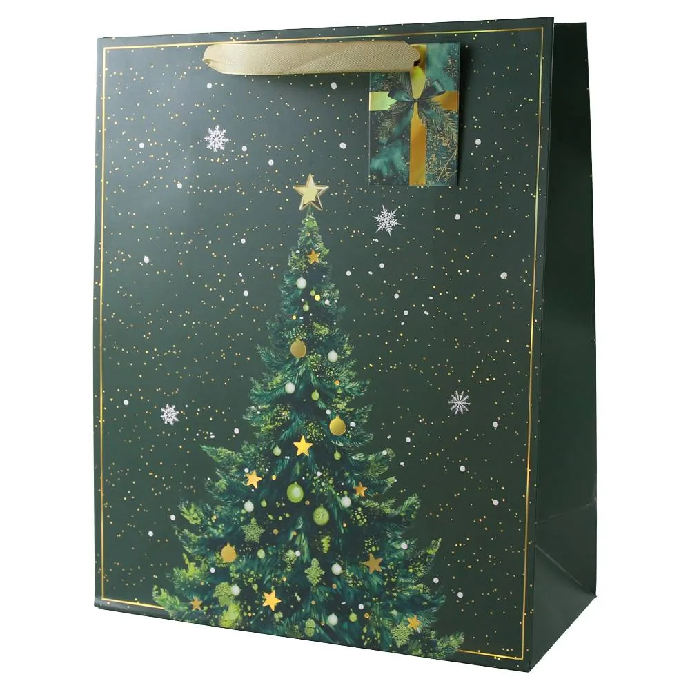 Punga cadou de Craciun cu eticheta 31x42 cm Punga cadou de Craciun cu eticheta 31x42 cm