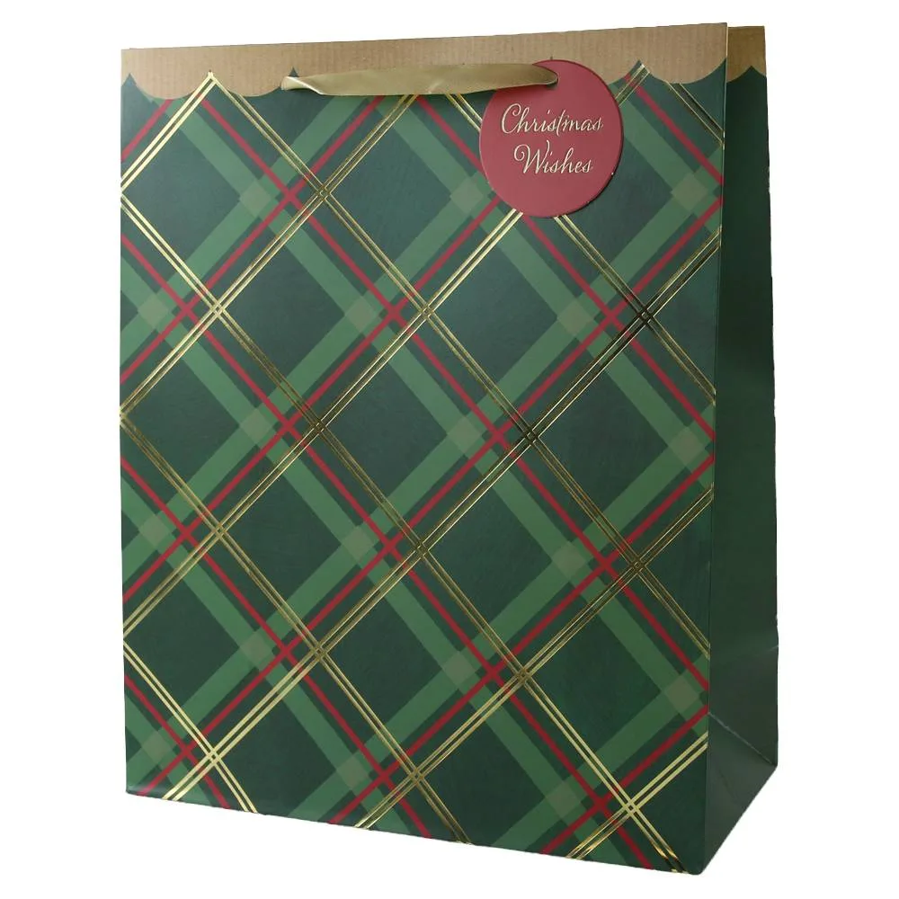Punga cadou de Craciun cu eticheta "Christmas Wishes" 26x32 cm Punga cadou de Craciun cu eticheta "Christmas Wishes" 26x32 cm