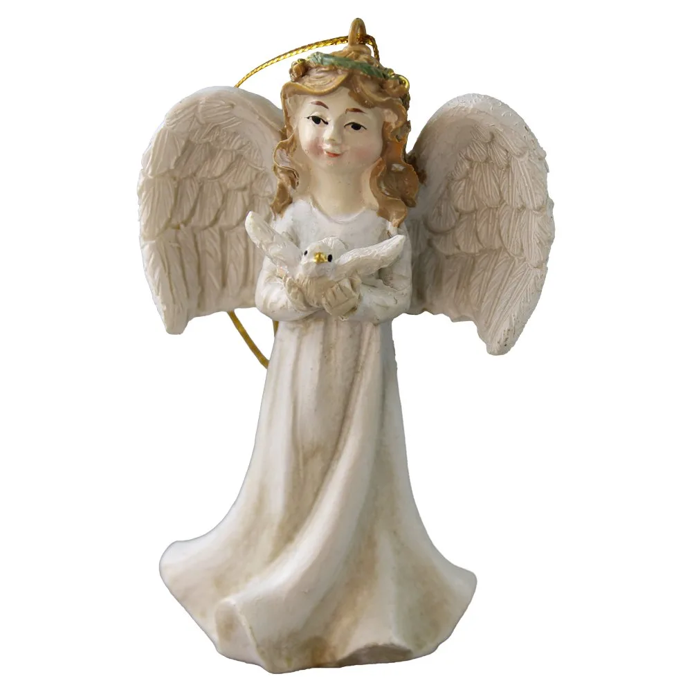 Figurina ingeras din rasina cu coroana cu agatatoare 10 cm