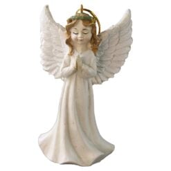 Figurina ingeras din rasina cu coroana cu agatatoare 10 cm
