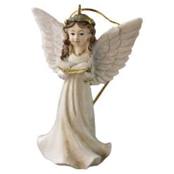 Figurina ingeras din rasina cu coroana cu agatatoare 10 cm