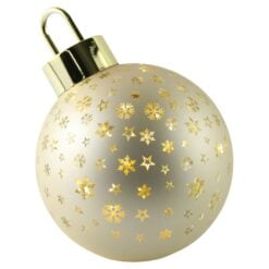 Glob decorativ auriu din sticla cu LED 15x17 cm