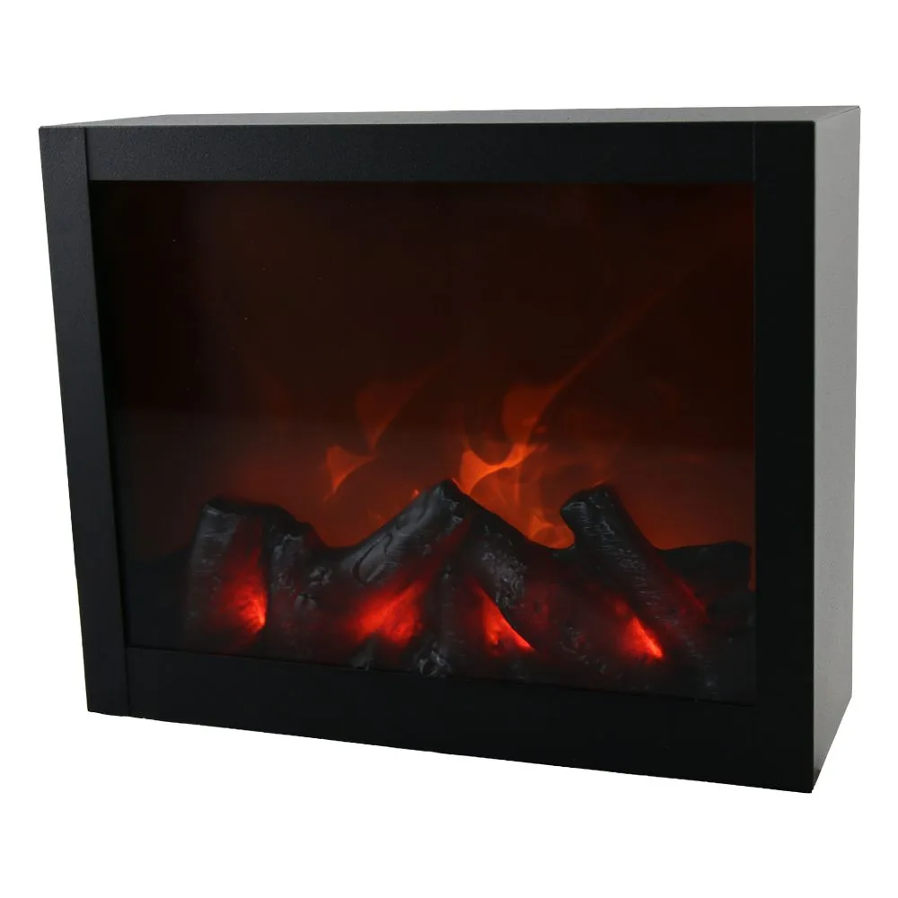 Semineu decorativ cu LED si efect de flacara in miscare 29x23 cm