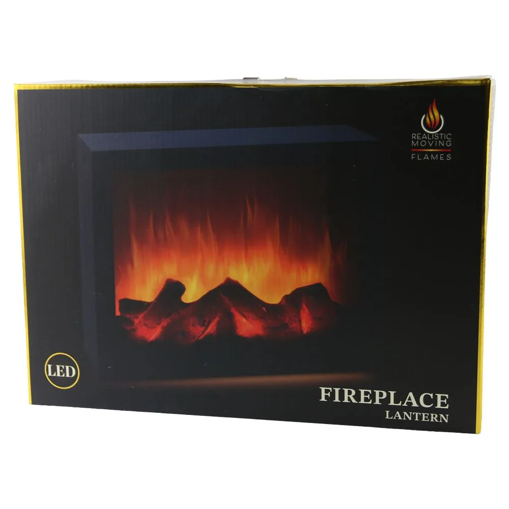 Semineu decorativ cu LED si efect de flacara in miscare 29x23 cm