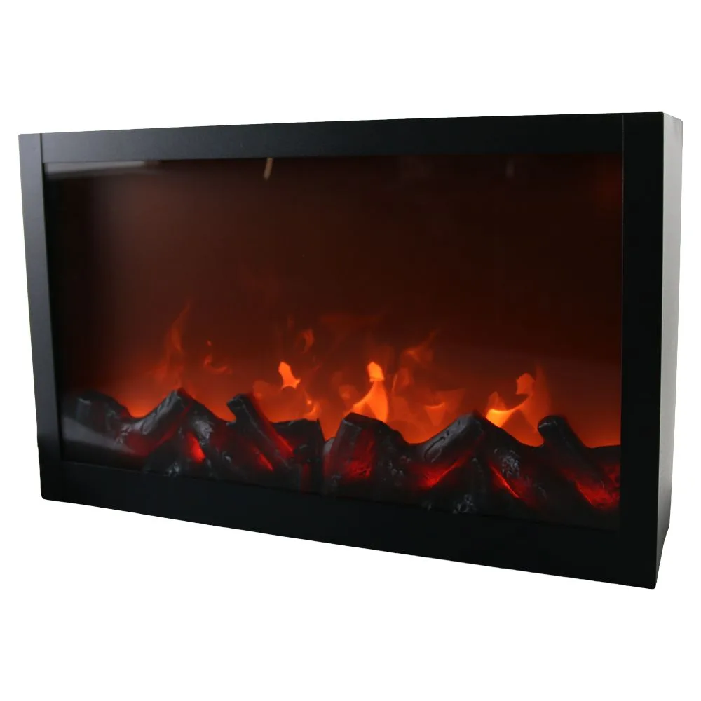 Semineu decorativ cu LED si efect de flacara in miscare 41x25 cm