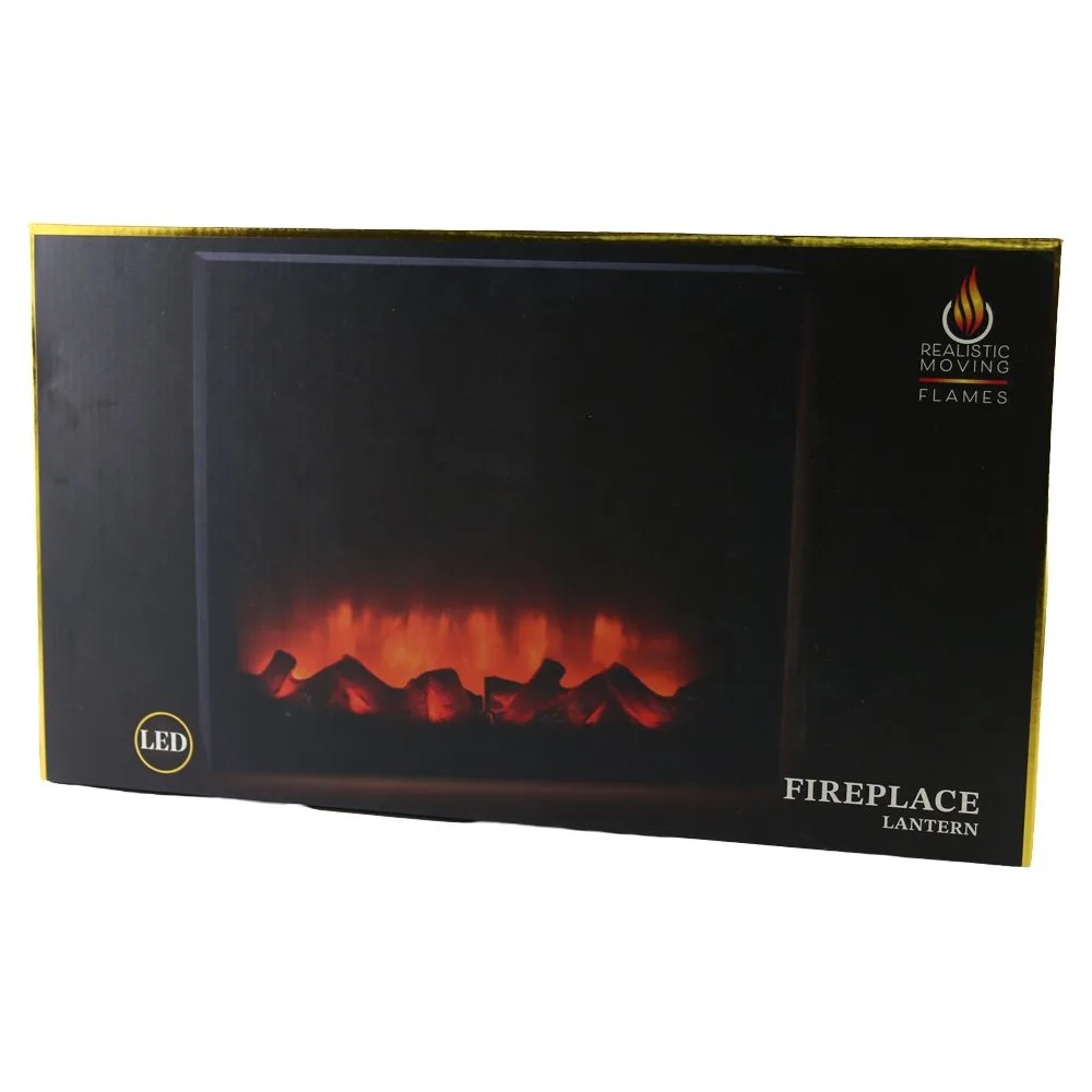 Semineu decorativ cu LED si efect de flacara in miscare 41x25 cm