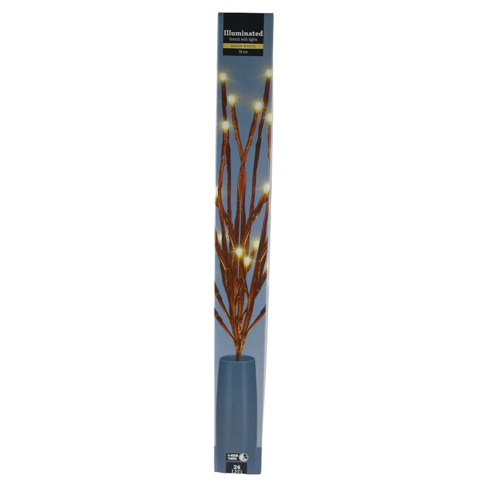 Creanga decorativa de Craciun cu 24 LED-uri 70 cm
