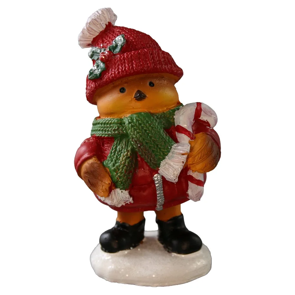 Figurina de Craciun Pasare cu caciula 12 cm Figurina de Craciun Pasare cu caciula 12 cm