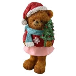 Figurina de Craciun ursulet din rasina 15 cm