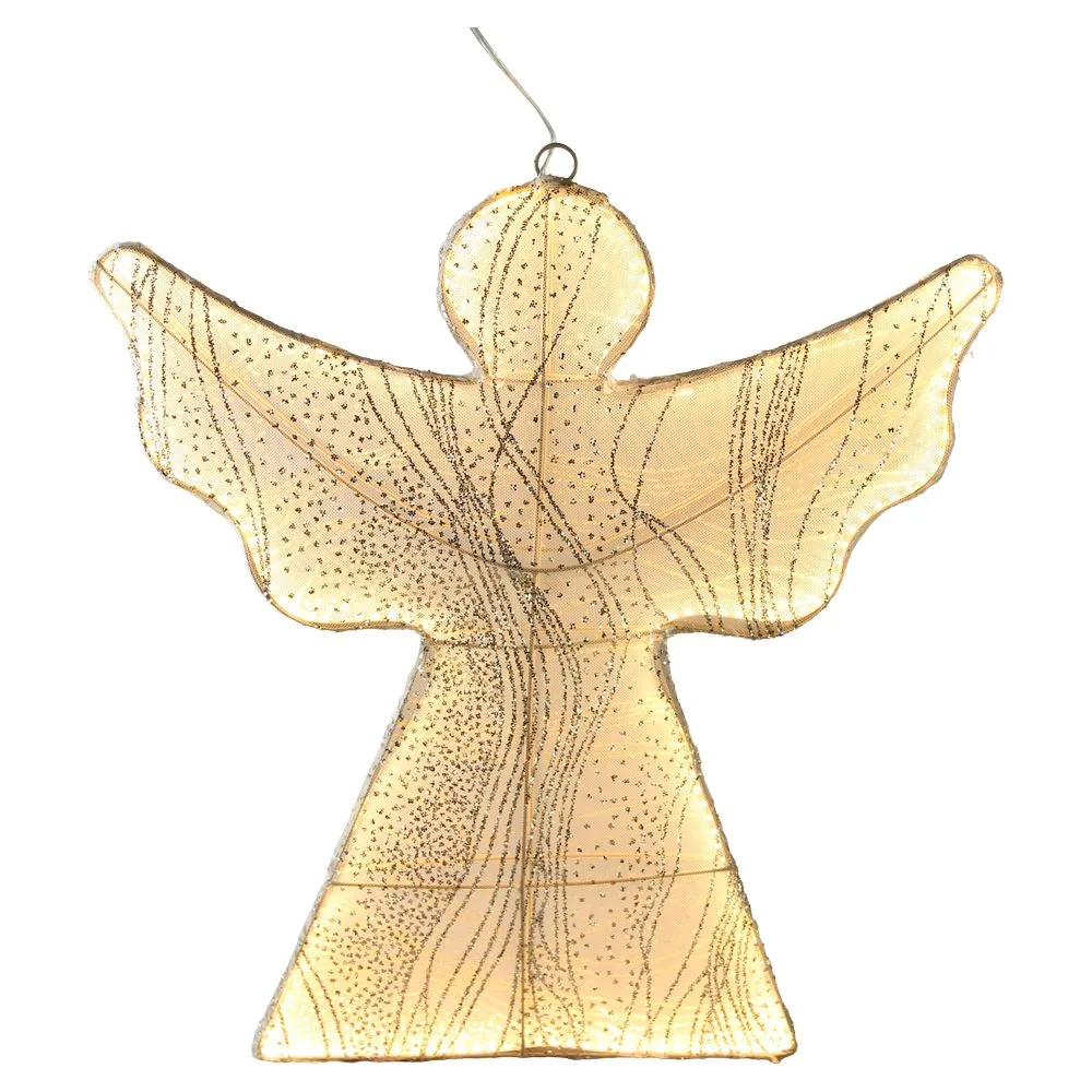 Decoratiune de Craciun Inger cu 236 LED-uri si sclipici