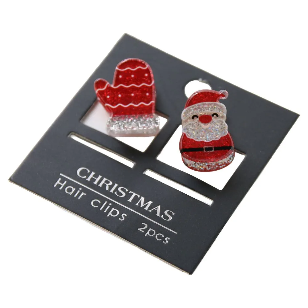Set 2 agrafe de par cu motive de Craciun 2.5 cm