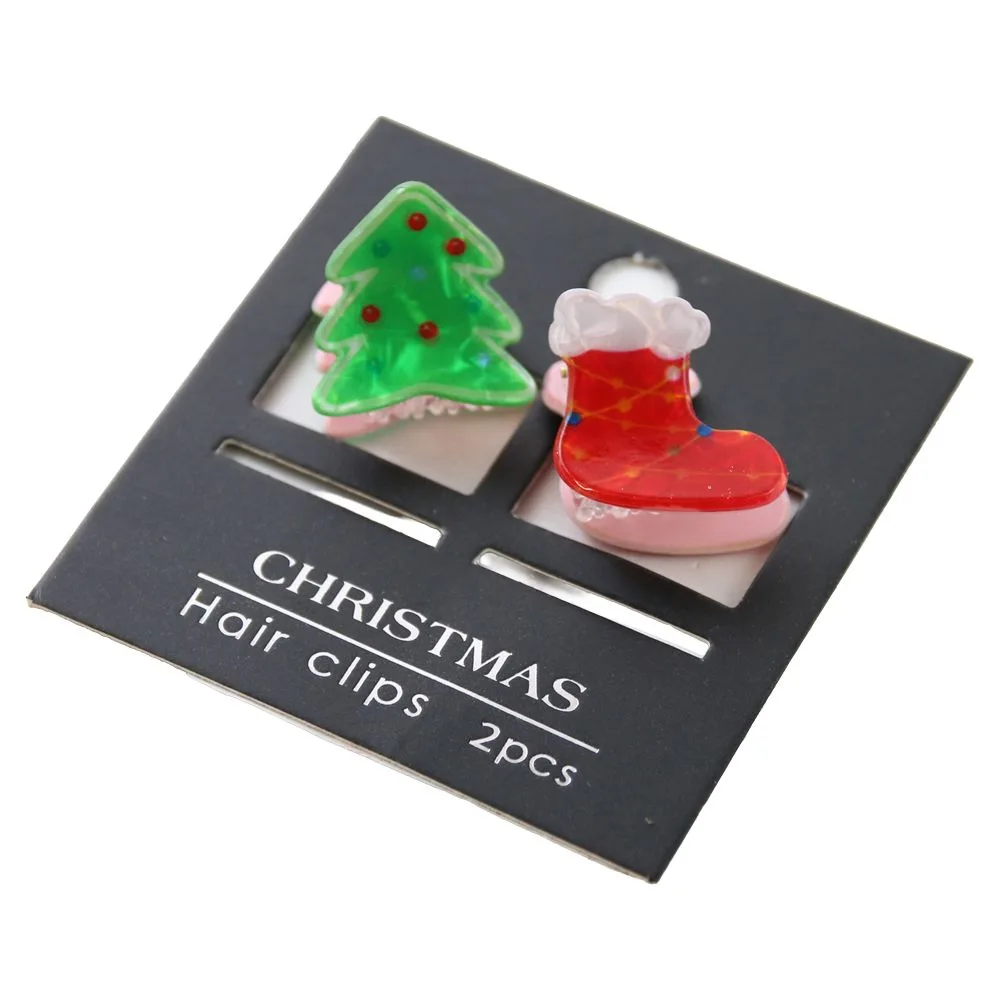 Set 2 agrafe de par cu motive de Craciun 2.5 cm