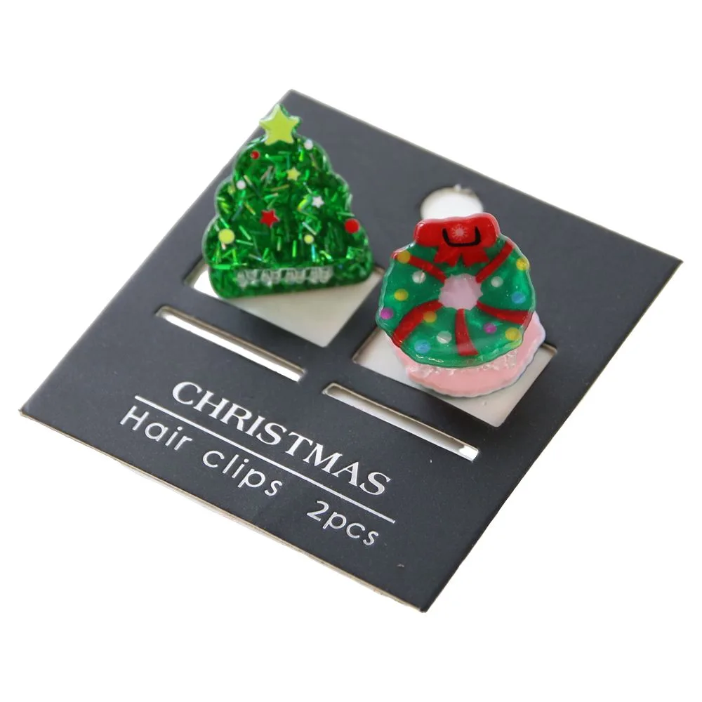 Set 2 agrafe de par cu motive de Craciun 2.5 cm